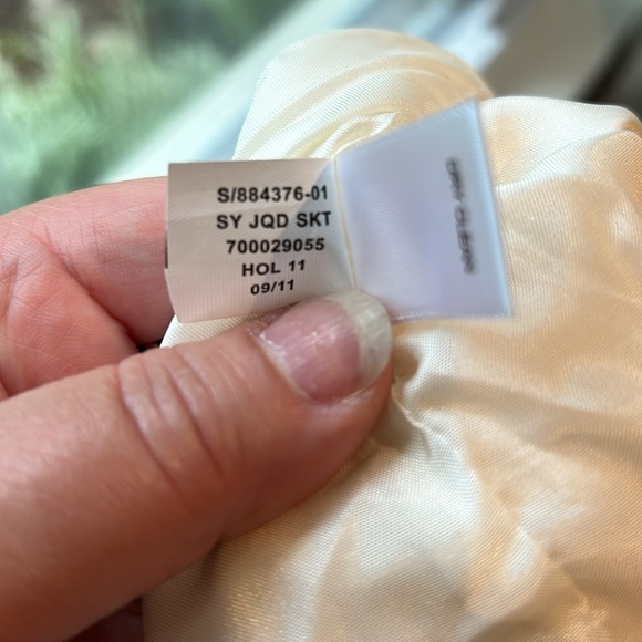 Banana Republic Cream Lined Pencil Skirt Bridal Formal Elegant Summer Size 12 - Picture 8 of 9